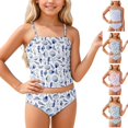 thumbnail image 1 of UJNDER Kids Swimsuit Girls One Piece for Swimming Beach Pool with Comfortable Soft and Stylish Floral Design 4-14Y Bathing Suit for Girls Light Blue,7-8 Years, 1 of 6