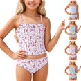 thumbnail image 1 of UJNDER Kids Swimsuit Girls One Piece for Swimming Beach Pool with Comfortable Soft and Stylish Floral Design 4-14Y Bathing Suit for Girls Light Pink,5-6 Years, 1 of 5