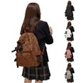 thumbnail image 1 of UJNDER Korean Style Backpack with Bow and 107 Design Large Capacity Daypack for Students with Padded Laptop Compartment School Backpack for Girls,02_Brown,Large, 1 of 5