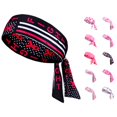 thumbnail image 1 of UJNDER Ladies Ribbon Sports Yoga Hair Tie Headband Care Awareness Flowing Scarf Band Headbands for Women,Black1,One Size, 1 of 3