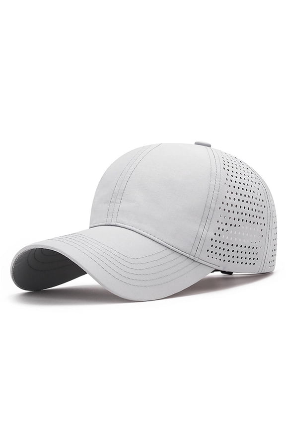 Lightweight Breathable Mesh Sports Baseball Caps for Men and Women Quick Drying Outdoor Hats for Spring and Summer Light Gray