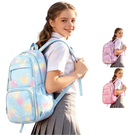 UJNDER Lightweight Large Capacity Student Backpack Set Fashionable Casual Daypack for Kids Commuting and School Activities School Backpack,02_Blue,Large