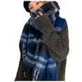 thumbnail image 1 of UJNDER Loop Yarn Plaid Scarf for Cozy Warm Winter Fashion Soft Textured Wrap Shawl Elegant Everyday Blue One Size, 1 of 4