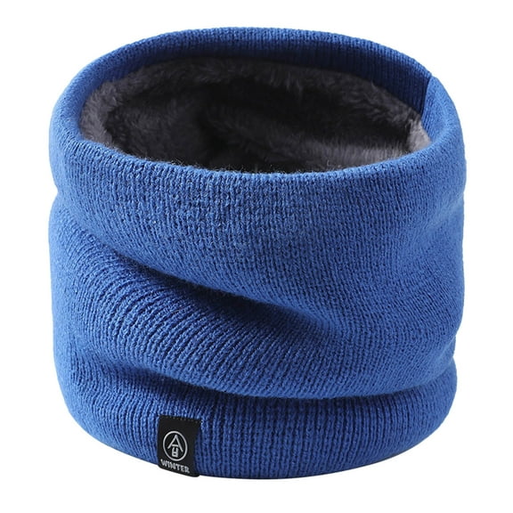 UJNDER Male Winter Warm Solid Color Velvet Outdoor Neck Cover Scarf for Men Softness and Comfort Ideal Blue