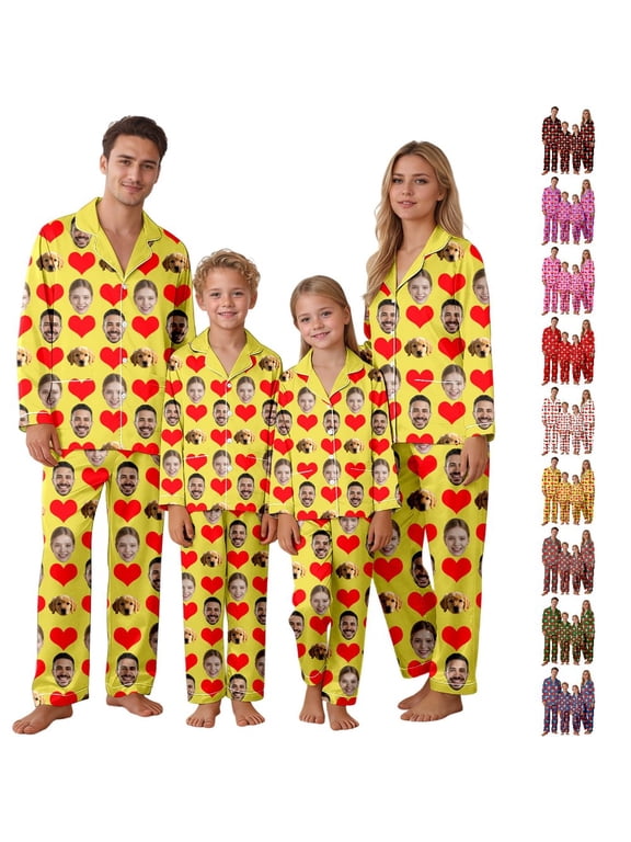 UJNDER Matching Family Pajamas Custom Soft Sleepsuit Ensemble Two Piece Set for Cozy Nights Family Bonding,02_Yellow,11-12 Years