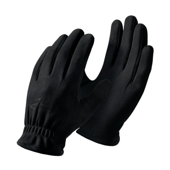 UJNDER Men Winter Outdoor Riding Suede Gloves Windproof Thickened Warm with Top Black XXL