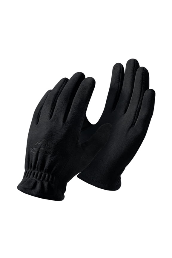 Men Winter Outdoor Riding Suede Gloves Windproof Thickened Warm with Top Black XXL