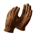thumbnail image 1 of UJNDER Men Winter Outdoor Riding Suede Gloves Windproof Thickened Warm with Top Brown L, 1 of 7