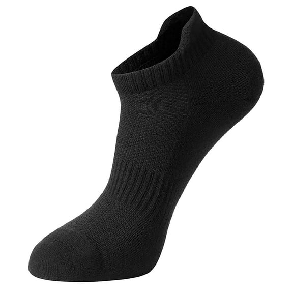 UJNDER Men's Combed No Show Boat Socks Breathable Athletic Liner Socks for Running Black