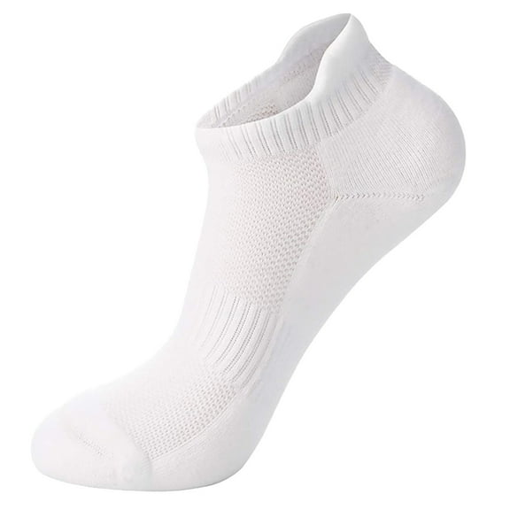 UJNDER Men's Combed No Show Boat Socks Breathable Athletic Liner Socks for Running White