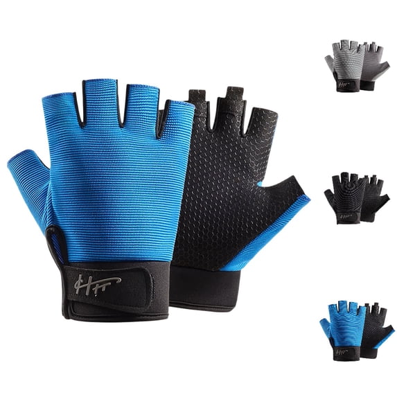 UJNDER Men's Solid Color Fingerless Outdoor Riding Motorcycle Fitness Training Half Finger Gloves Winter Gloves Men