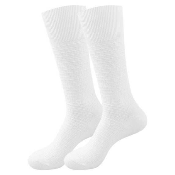 UJNDER Men's Solid Color Oktoberfest Socks Knit Combed Large Size Long Socks White