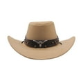 thumbnail image 1 of UJNDER Men's Western Cowboy Style Hat Jazz Style Bowler Hat for Performances Accessory for Themed Events and Parties Beige, 1 of 4