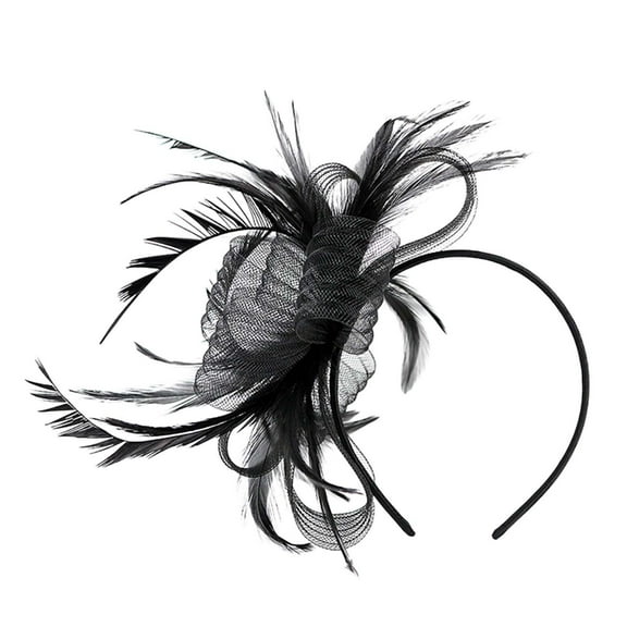 UJNDER Mini Top Hat Hair Accessory for Brides Evening Decoration Headband Unique English Style Fascinator Black