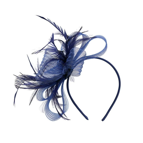 UJNDER Mini Top Hat Hair Accessory for Brides Evening Decoration Headband Unique English Style Fascinator Navy