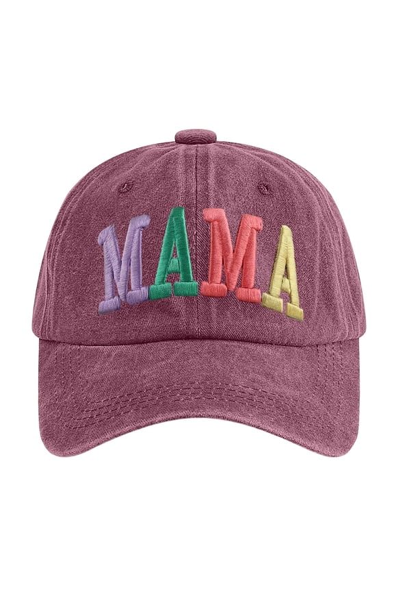 Mother's Day Funny Adjustable Mama Hats For Women Mini Baseball Caps For Everyday Wear Cute Novelty For Mothers Family Gift 01-Red