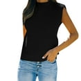 thumbnail image 1 of UJNDER Neck Knit Sweater Vest for Women Sleeveless Casual Ribbed Pullover Tank Black S, 1 of 5