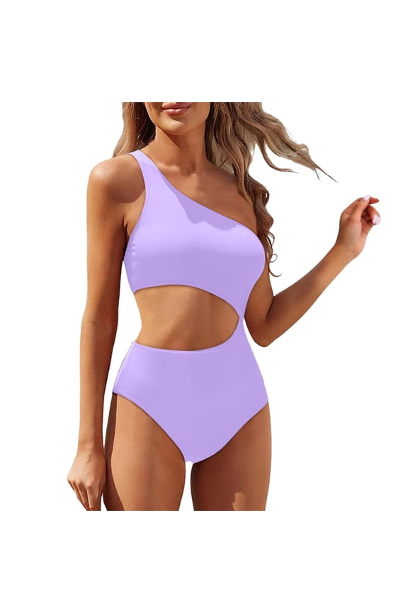 One-Piece Swimsuit Women Mesh Swimwear Padded Bikini Training Athletic Sport Shirred Tank Bathing Suits Swimming Suits for Women Purple_001 XXL