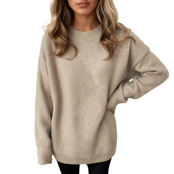 UJNDER Oversized Turtleneck Sweater Soft Knit Pullover Cozy Warm Casual Winter Fall Fashion Top Turtleneck Sweater Women Khaki A