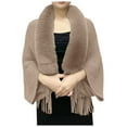 thumbnail image 1 of UJNDER Permitime Shawl Knitting Thick Women's Loose Shawl with Collar Soft Warm Knitted Wraps for Cozy Comfort Khaki, 1 of 5