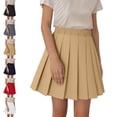 thumbnail image 1 of UJNDER Pleated Skirt Girls Summer Fashion Waist Tennis Pleated Slim Skirt Casual Waist Skirt Fashion High Skirt for School Tennis Skirt 01_Khaki,3-4 Years, 1 of 9