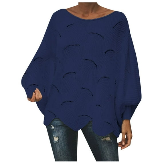 UJNDER Plus Size Lightweight Knit Sweater for Women Comfortable Stylish Casual Pullover Navy XXXXXL