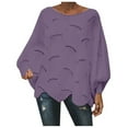 thumbnail image 1 of UJNDER Plus Size Lightweight Knit Sweater for Women Comfortable Stylish Casual Pullover Purple L, 1 of 4