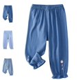thumbnail image 1 of UJNDER Print Outdoor Girls Thin Pants Breathable Cartoon Pants Kids Pants,Dark Blue,5-6 Years, 1 of 4