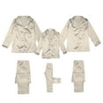 thumbnail image 1 of UJNDER Satin Silk Button Down Pajamas PJ Sets Solid Two Piece Family Matching Sleepwear Loungewear Long Sleeve Kids Beige 7-8 Years, 1 of 9