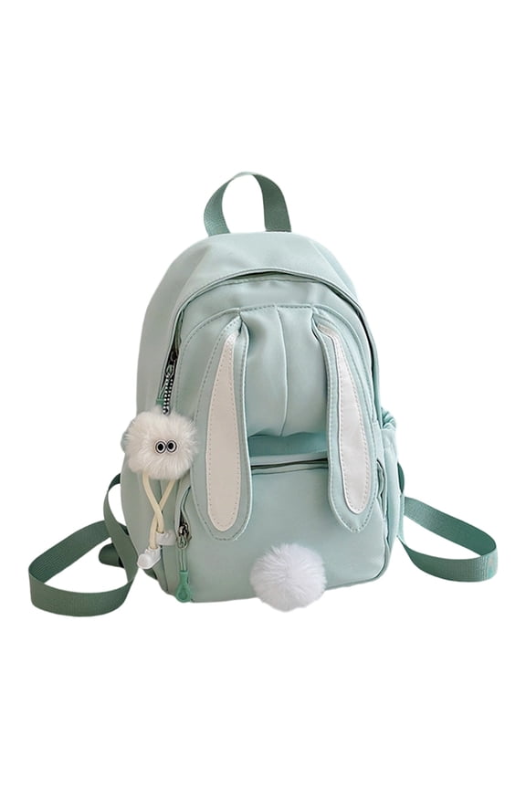 School Backpack for Girls Cute Bunny Ear Design Lightweight Backpack, School Daypack for Middle Schoolers and Outdoor Adventures Book Bag for Girls Green,One Size