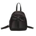 thumbnail image 1 of UJNDER School Backpack Stylish Bowknot Zip Closure Casual Lightweight Nylon Purse for Daily Travel Work College Bookbag for Women Black,One Size, 1 of 5