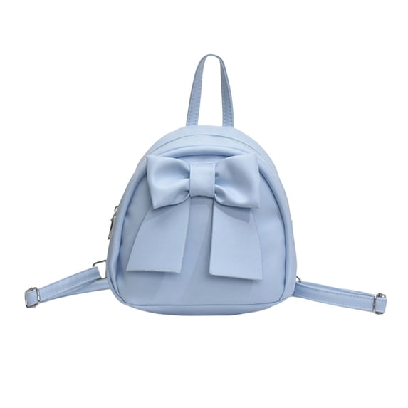 UJNDER School Backpack Stylish Bowknot Zip Closure Casual Lightweight Nylon Purse for Daily Travel Work College Bookbag for Women Blue,One Size