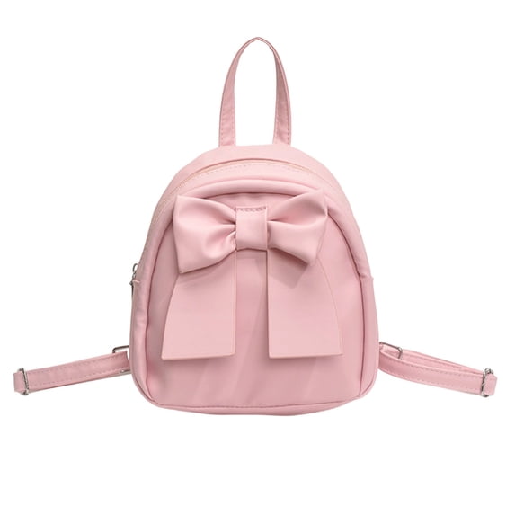 UJNDER School Backpack Stylish Bowknot Zip Closure Casual Lightweight Nylon Purse for Daily Travel Work College Bookbag for Women Pink,One Size