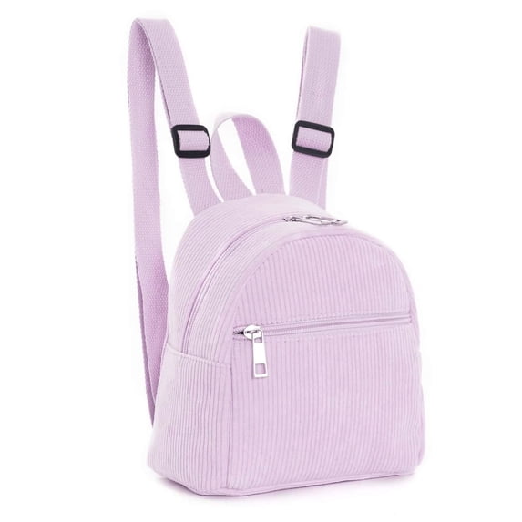 UJNDER School Mini Corduroy Lightweight Double Shoulder Bag with Multiple Pockets for School Travel Everyday boy bookbag Purple,One Size