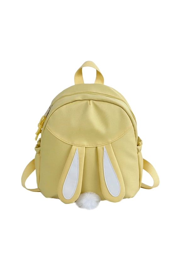 School for girls Cute Bunny Ear Cartoon Lightweight Waterproof Daypack for Boys Girls Summer Anime Style Daily Use girls bookbag Yellow,One Size