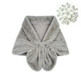 thumbnail image 1 of UJNDER Shawl Women's Wedding Shawl Stylish Bride Winter Accessory for All Occasions Shawls for Weddings Grey, 1 of 7