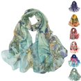 thumbnail image 1 of UJNDER Shawl for Formal Dress Lightweight Floral Print Chiffon Scarf Elegant Versatile Shawl Wrap for Summer Sun Large Scarf Green_001,One Size, 1 of 4