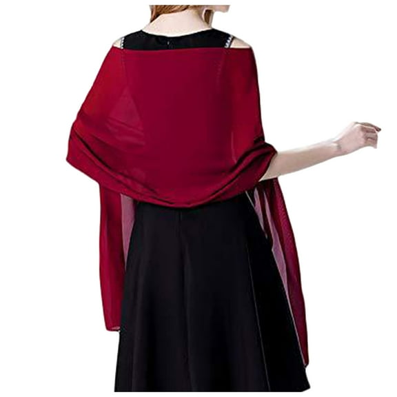 UJNDER Soft Chiffon Scarves Shawls Wraps for Women for Dress Accessories and Special Occasions Wine
