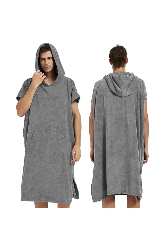 Soft Microfiber Hooded Poncho Towel Robe for Beach Swimming Surfing Yoga Gym Travel Lightweight GY2