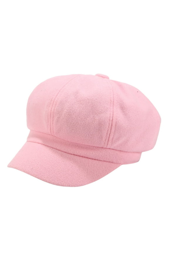 Solid Cap Painter Beret Winter Newsboy Visor For Women Stylish Korean Baseball Hats Fashion Winter Cap For Cold Weather Style Pink