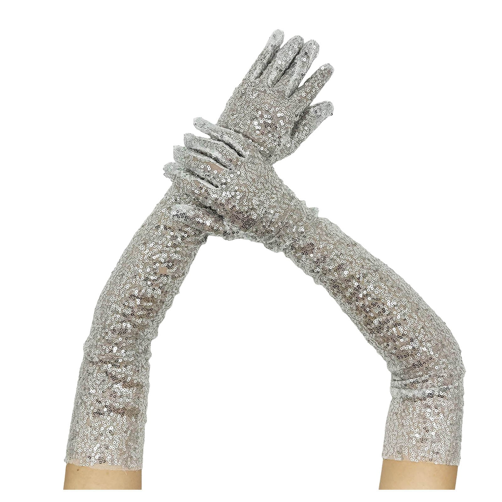 silver dress gloves Dents Womens Long Above Elbow Satin Gloves