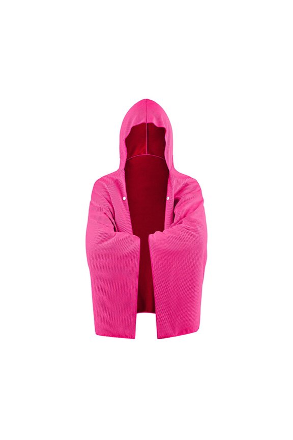 Sport Cool Cloak Multifunctional Lightweight Hooded Windbreaker for Gym Outdoor Activities Sweat Wicking Hot Pink