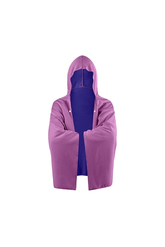 Sport Cool Cloak Multifunctional Lightweight Hooded Windbreaker for Gym Outdoor Activities Sweat Wicking Purple