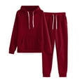 thumbnail image 1 of UJNDER Sport Suit Women Solid and Tracksuit Sweatshirt Hooded Women Suits Sets Pant Suits for Women Red XL, 1 of 7