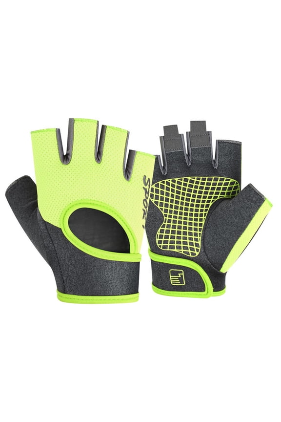Sports Fitness Gloves Mittens Half Finger Open Back Workout Gloves for Active Individuals Versatile Handwear for All Seasons Green
