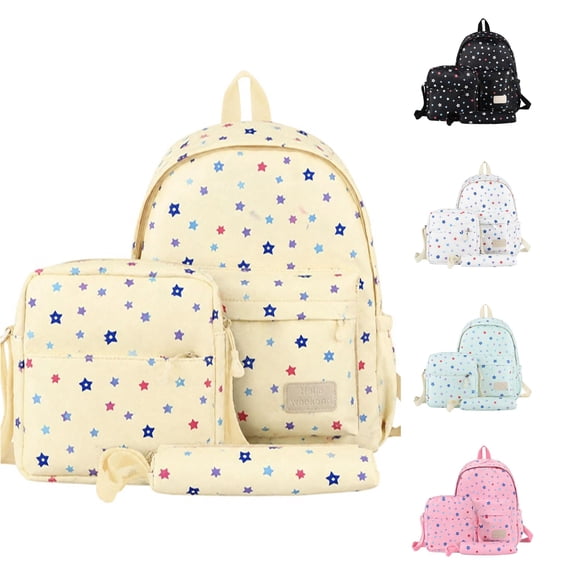 UJNDER Starry Pattern Korean Style Backpack for Large Capacity Daypack with Design for High School Students High School Backpacks,02_Yellow,Large