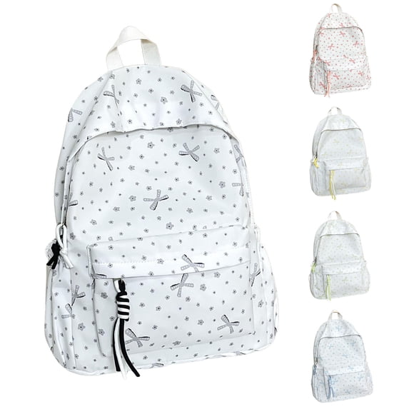 UJNDER Student Backpack with Bow Design Versatile Casual Lightweight Daypack for Commuting and Everyday School Use Girls School Backpack,01_Black,Mid