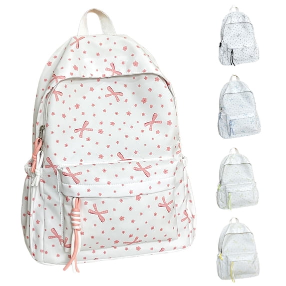 UJNDER Student Backpack with Bow Design Versatile Casual Lightweight Daypack for Commuting and Everyday School Use Girls School Backpack,01_Pink,Mid