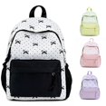 thumbnail image 1 of UJNDER Students Versatile Lightweight Casual Backpack with Bow Detail and Patchwork Design for Everyday Carry and School Use,Black,Mid, 1 of 9