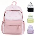 thumbnail image 1 of UJNDER Students Versatile Lightweight Casual Backpack with Bow Detail and Patchwork Design for Everyday Carry and School Use,Pink,Mid, 1 of 8